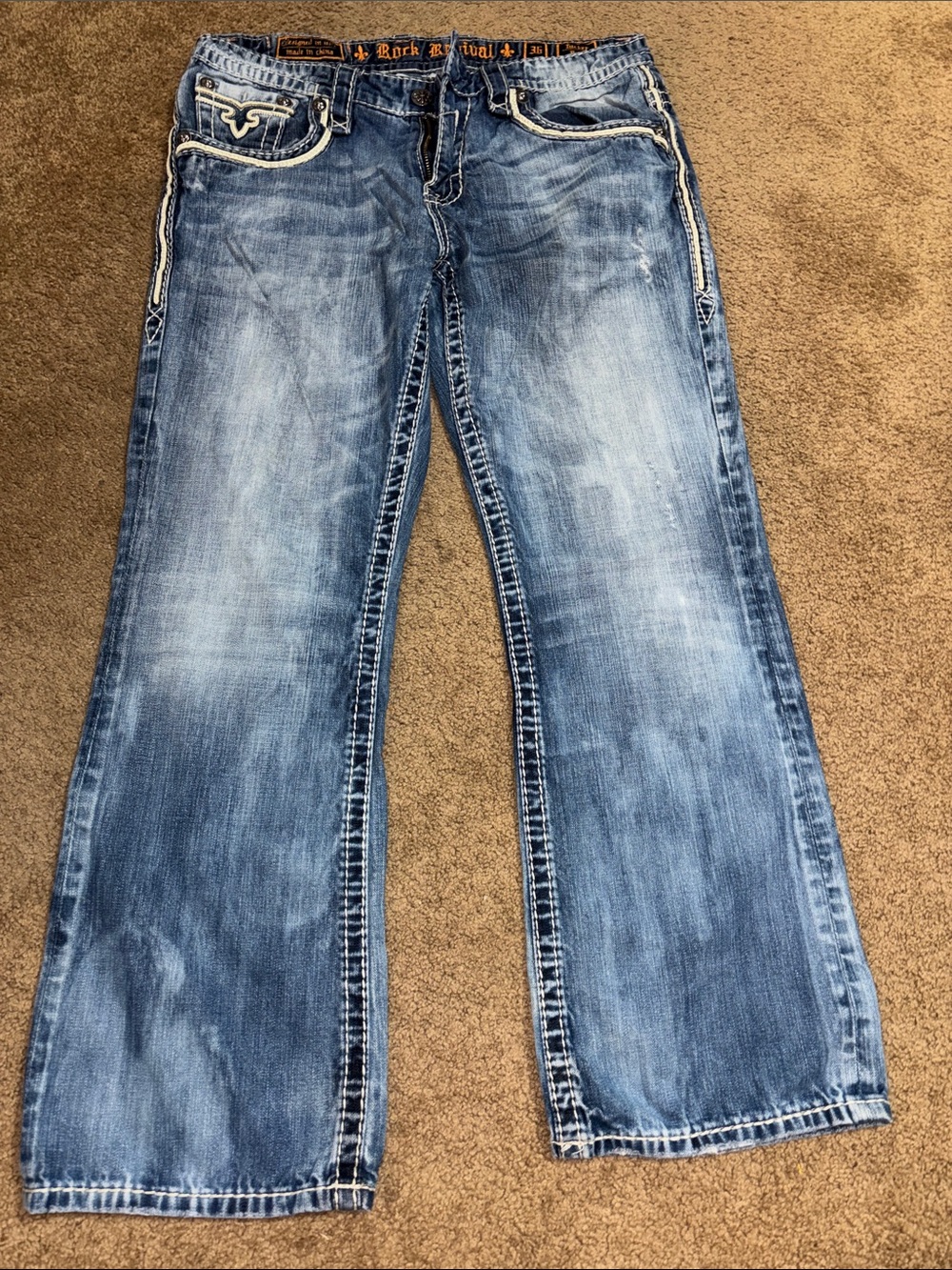 Rock Revival Blue Denim Jeans Tucker style